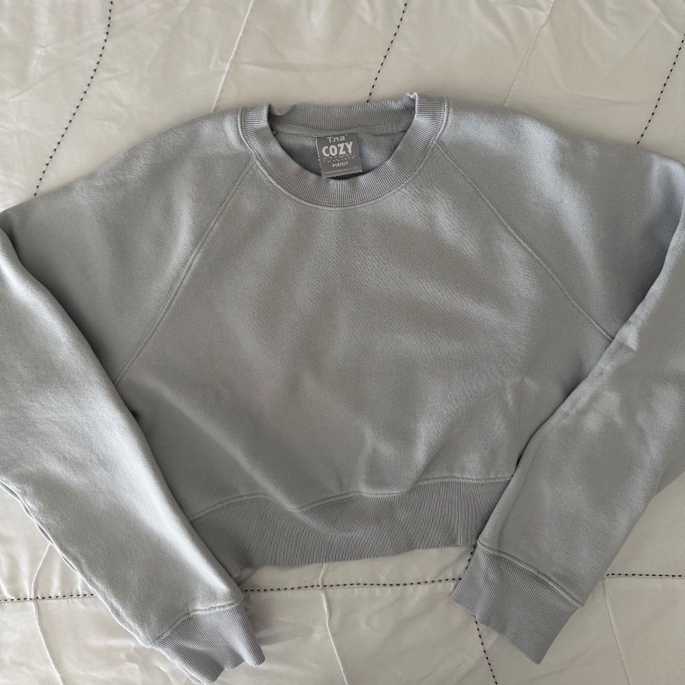 TNA cozy fleece cropped sweater